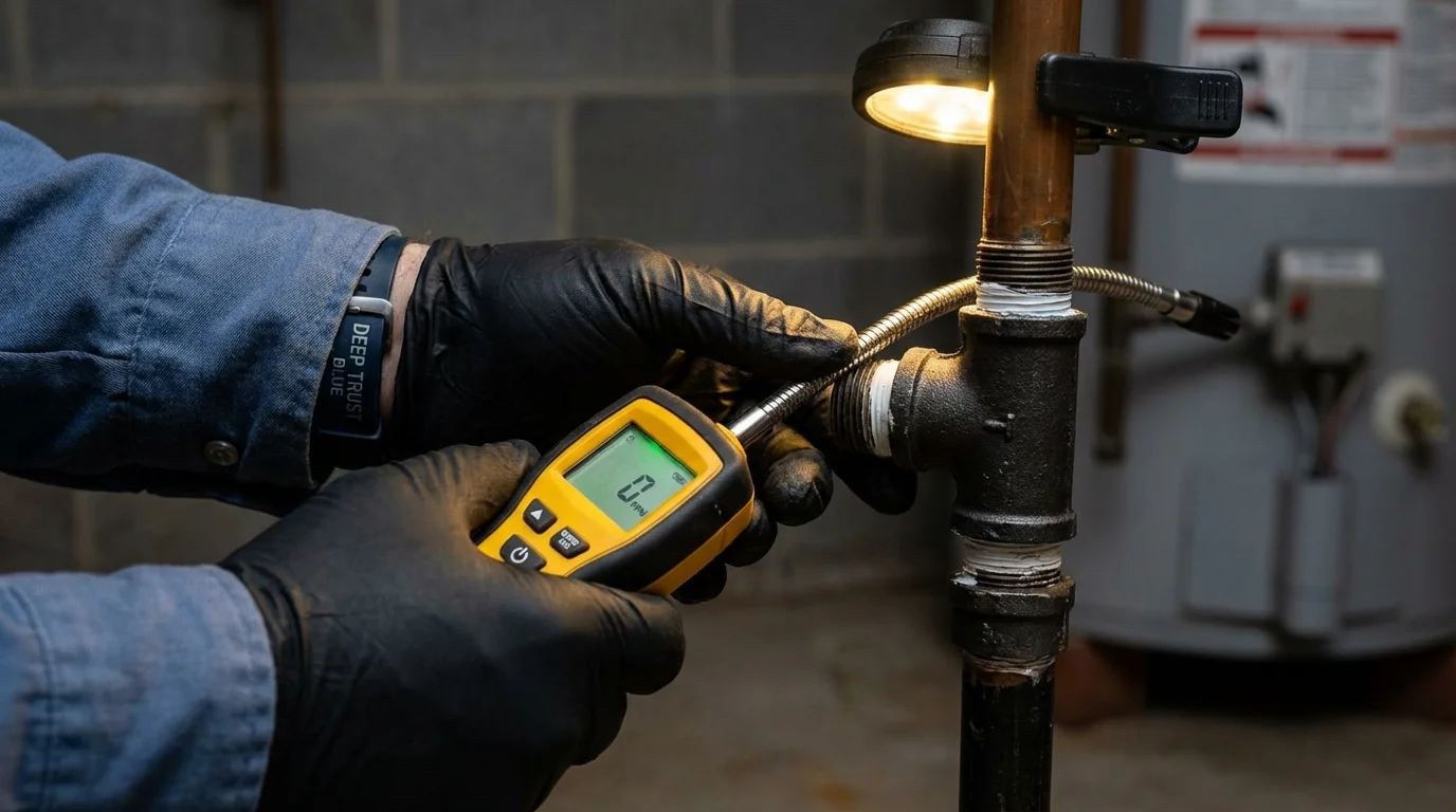 Gas leak detection with electronic sniffer by Johns Plumbing LLC in Casa Grande