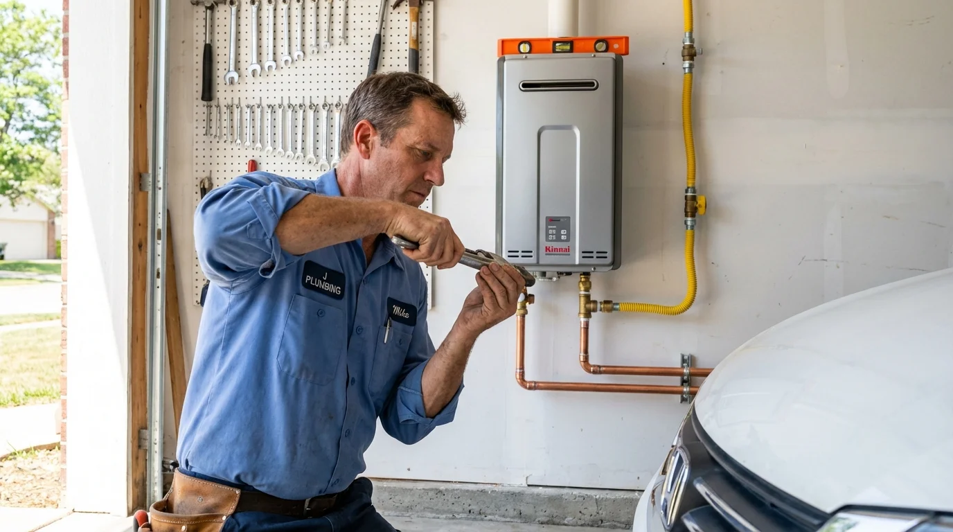 Tankless water heater installation by a Johns Plumbing LLC plumber in Casa Grande